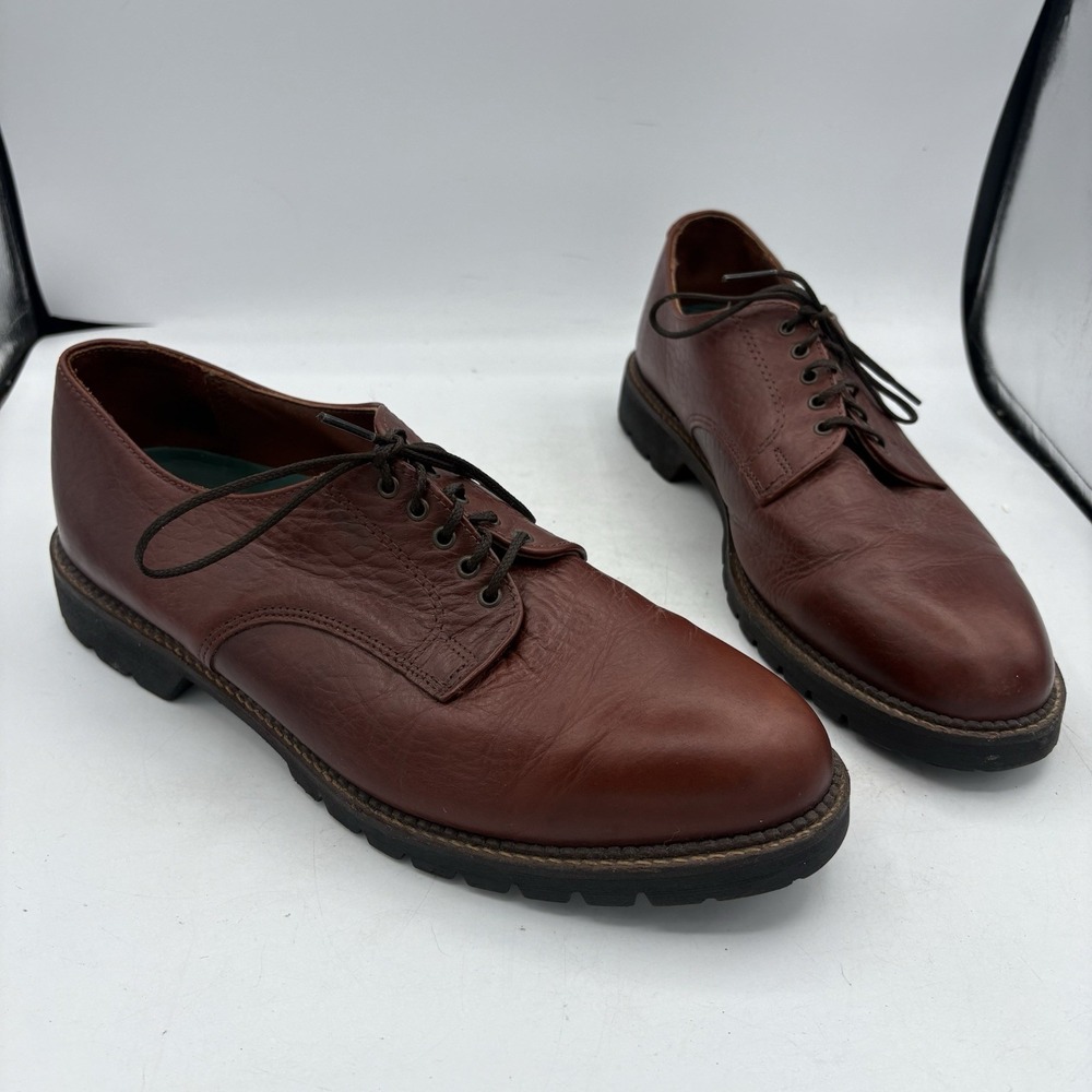 HS Trask Dress Shoes Mens Size 11.5 M Red Brown Bison Leather Pro Office Oxford